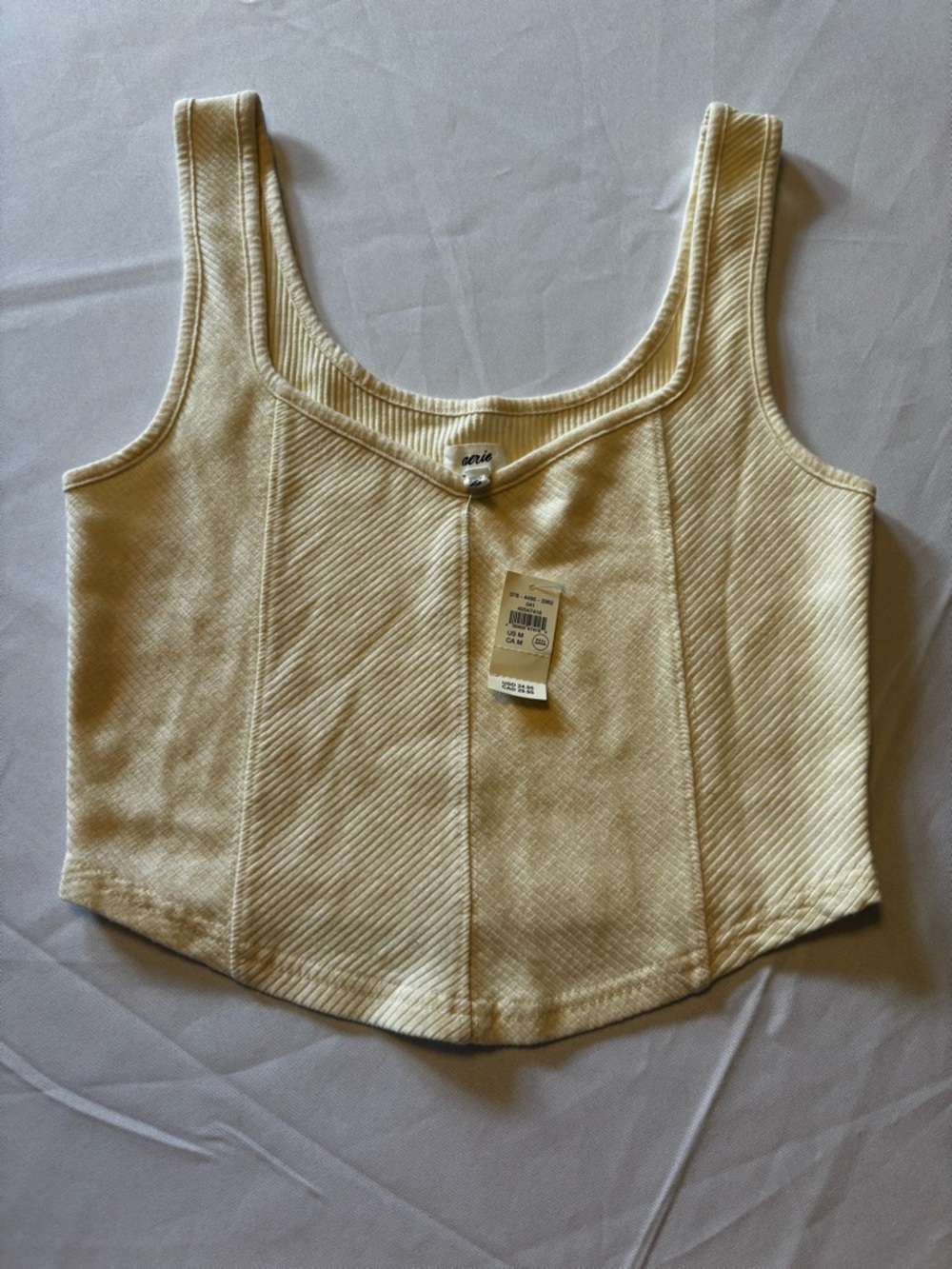 NWT  Aerie Ivory Crop Tank Top - Size medium